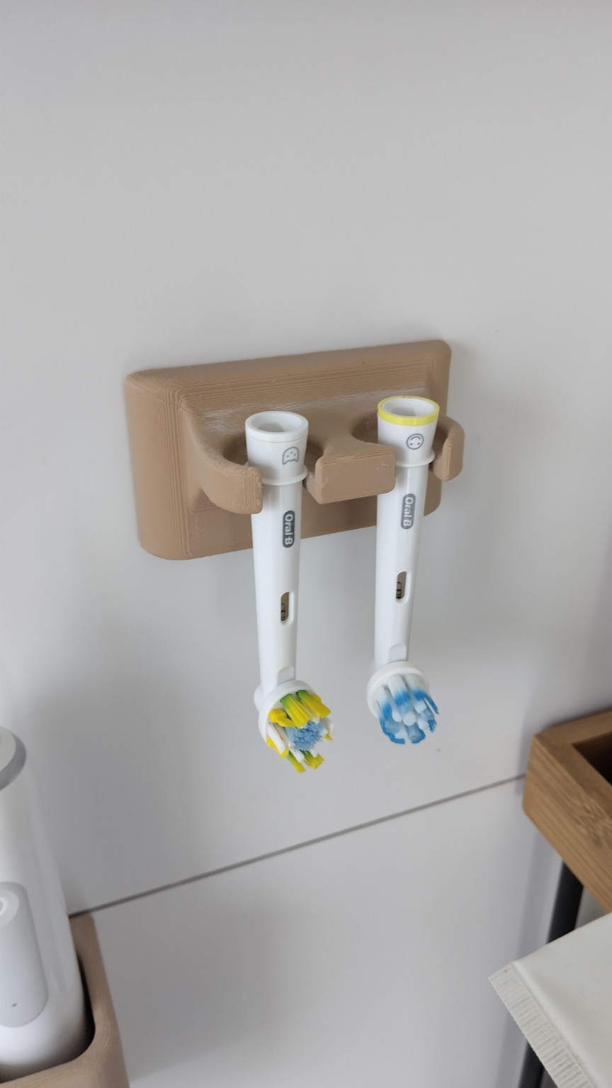 Wall-mounted holder for two electric toothbrushes